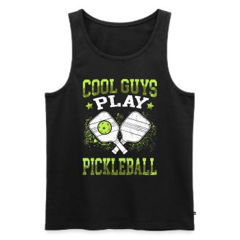 Cool guys play pickleball Pickelball - Men's Premium Organic Tank Top - black - Front - AI Model Male 178 light (178cm)
