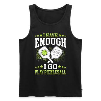 Je vais jouer au pickle ball - Débardeur bio Premium Homme - noir - Devant - Michal (187cm)