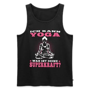 Yoga Ich kann Yoga machen Namasté Meditation - Männer Premium Bio Tank Top - Schwarz - Vorne - Michal (187cm)