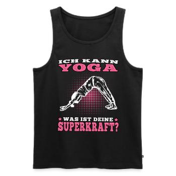 Yoga Ich kann Yoga machen Namasté Meditation - Männer Premium Bio Tank Top - Schwarz - Vorne - Michal (187cm)