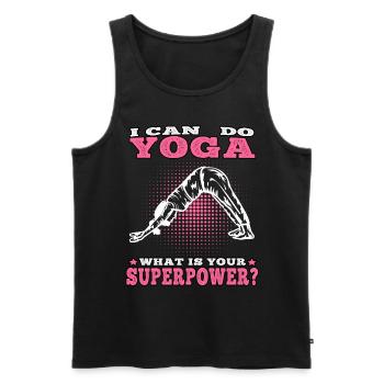 Yoga Je peux faire du yoga Namasté Méditation - Débardeur bio Premium Homme - noir - Devant - Michal (187cm)