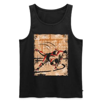 Sumo Wrestler Japanese Art Vintage Retro - Men's Premium Organic Tank Top - black - Front - AI Model Male 178 light (178cm)