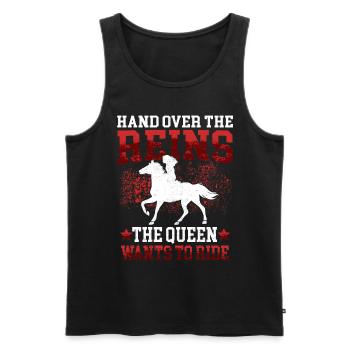 Queen wants to ride on horse Rider Rider - Men's Premium Organic Tank Top - black - Front - AI Model Male 178 light (178cm)