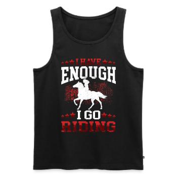 I go riding on horse rider rider - Men's Premium Organic Tank Top - black - Front - AI Model Male 178 light (178cm)