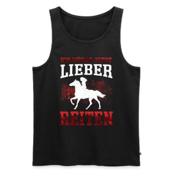 Lieber Reiten auf Pferd Reiter Reiterin - Männer Premium Bio Tank Top - Schwarz - Vorne - Michal (187cm)