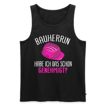 Bauherrin Lustiger Spruch Geschenk Geschenkidee - Männer Premium Bio Tank Top - Schwarz - Vorne - Michal (187cm)