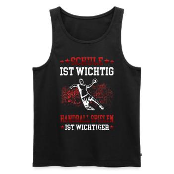 Handball spielen ist wichtiger Handballer - Männer Premium Bio Tank Top - Schwarz - Vorne - Michal (187cm)