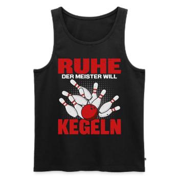 Kegler Kegel Der Meister Will Kegeln Spruch - Männer Premium Bio Tank Top - Schwarz - Vorne - Michal (187cm)
