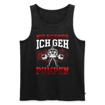 König will Pumpen Fitnesstudio Workout Fitness Gym - Männer Premium Bio Tank Top - Schwarz - Vorne - AI Model Male 178 light (178cm)