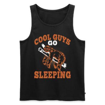 Sloth Cool guys go to sleep lazy Lazy - Men's Premium Organic Tank Top - black - Front - Michal (187cm)