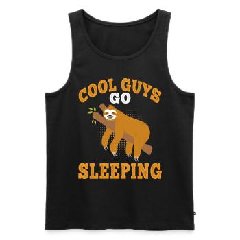 Sloth Cool guys go to sleep lazy Lazy - Men's Premium Organic Tank Top - black - Front - Michal (187cm)