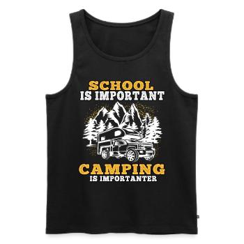 Le camping est plus important camping caravane vacances - Débardeur bio Premium Homme - noir - Devant - AI Model Male 178 light (178cm)