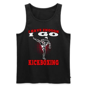 Kickboxer ich geh Kickboxen Muay Thai Kampfsport - Männer Premium Bio Tank Top - Schwarz - Vorne - Michal (187cm)