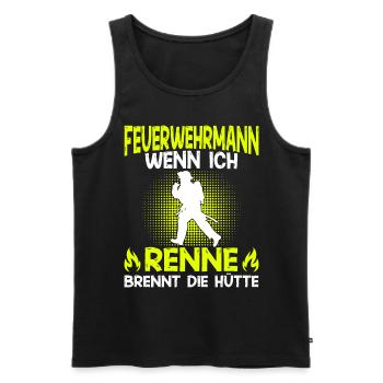 Feuerwehrmann FFW BFW Freiwillige Feuerwehr - Männer Premium Bio Tank Top - Schwarz - Vorne - Michal (187cm)