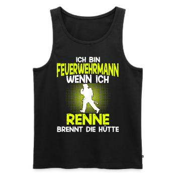 Feuerwehrmann FFW BFW Freiwillige Feuerwehr - Männer Premium Bio Tank Top - Schwarz - Vorne - Michal (187cm)