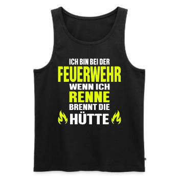 Feuerwehrmann FFW BFW Freiwillige Feuerwehr - Männer Premium Bio Tank Top - Schwarz - Vorne - Michal (187cm)