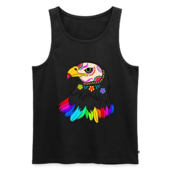 Jour de l’aigle coloré mort mexicain - Débardeur bio Premium Homme - noir - Devant - Michal (187cm)