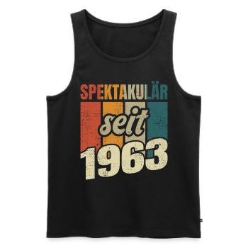60. Geburtstag Mann Frau 60 Jahre Deko Lustig - Männer Premium Bio Tank Top - Schwarz - Vorne - Michal (187cm)