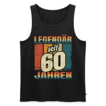 60. Geburtstag Mann Frau 60 Jahre Deko Lustig - Männer Premium Bio Tank Top - Schwarz - Vorne - Michal (187cm)