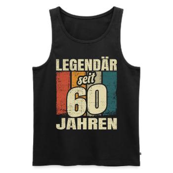 60. Geburtstag Mann Frau 60 Jahre Deko Lustig - Männer Premium Bio Tank Top - Schwarz - Vorne - Michal (187cm)