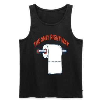 Toilettenpapier Der Richtige Weg lustiges - Männer Premium Bio Tank Top - Schwarz - Vorne - Michal (187cm)