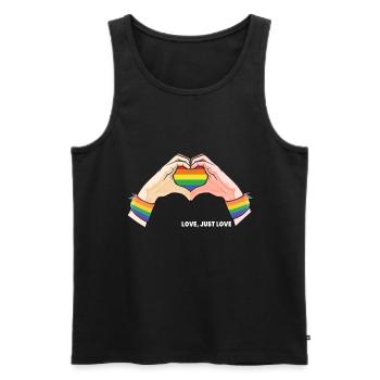 CSD LGBT Hände formen Regenbogen Herz Pride Love - Männer Premium Bio Tank Top - Schwarz - Vorne - AI Model Male 178 light (178cm)