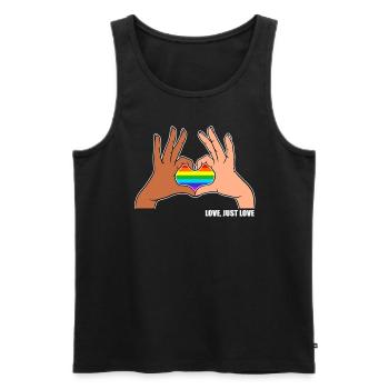 CSD LGBT Hände formen Regenbogen Herz Pride Love - Männer Premium Bio Tank Top - Schwarz - Vorne - AI Model Male 178 light (178cm)