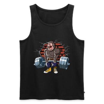 Fitness Training Pumps Gorilla Deadlift Fitness - Men's Premium Organic Tank Top - black - Front - AI Model Male 178 light (178cm)