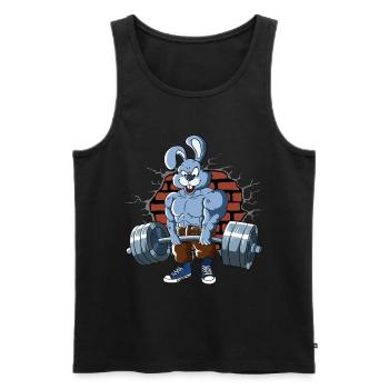 Fitnesstraining Pumpernickel Kreuzheben Fitness - Männer Premium Bio Tank Top - Schwarz - Vorne - Michal (187cm)