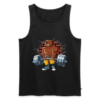Fitnesstraining Pumpen Bär beim Kreuzheben Fitness - Männer Premium Bio Tank Top - Schwarz - Vorne - Michal (187cm)