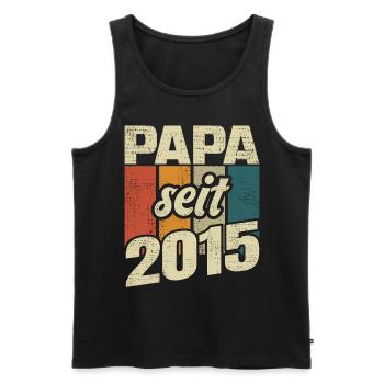 Papa Geschenk Papa 2015 Vater - Männer Premium Bio Tank Top - Schwarz - Vorne - Michal (187cm)