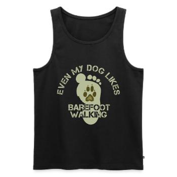 Even my dog likes barefoot walking - Men's Premium Organic Tank Top - black - Front - Michal (187cm)