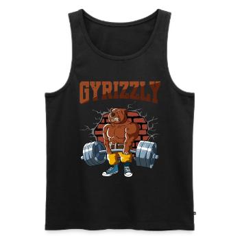Fitnesstraining Pumpen Bär beim Kreuzheben Fitness - Männer Premium Bio Tank Top - Schwarz - Vorne - Michal (187cm)