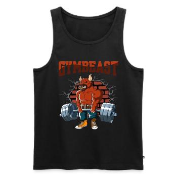 Fitness Training Pompes Bull Deadlift Fitness - Débardeur bio Premium Homme - noir - Devant - Michal (187cm)