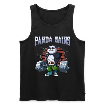 Fitness Training Pompes Panda Deadlift Fitness - Débardeur bio Premium Homme - noir - Devant - Michal (187cm)