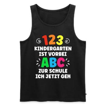 Kita Abgänger 2023 Eine Legende Verlässt Gelände - Männer Premium Bio Tank Top - Schwarz - Vorne - Michal (187cm)