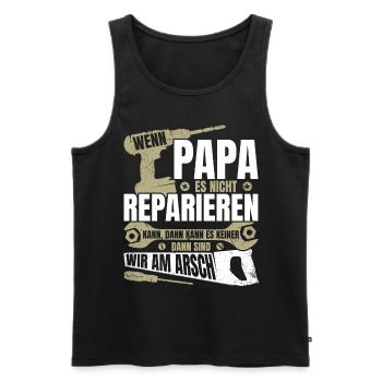 Wenn Papa es nicht reparieren kann Papa Geschenk - Männer Premium Bio Tank Top - Schwarz - Vorne - Michal (187cm)