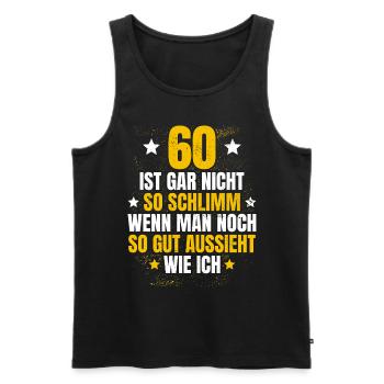 60 Geburtstag Runder Geburtstag Geburtstaggeschenk - Männer Premium Bio Tank Top - Schwarz - Vorne - AI Model Male 178 light (178cm)