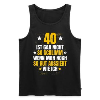 40 Geburtstag Runder Geburtstag Geburtstaggeschenk - Männer Premium Bio Tank Top - Schwarz - Vorne - AI Model Male 178 light (178cm)
