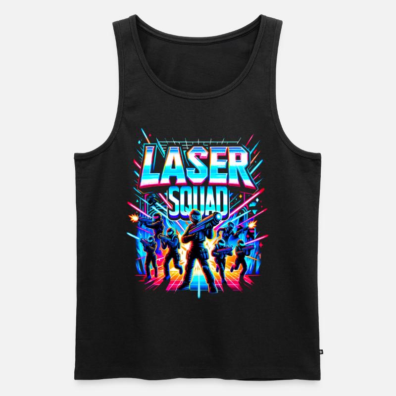 Laser Squad - Männer Premium Bio Tank Top - Schwarz