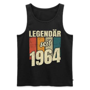 60. Geburtstag Mann Frau 60 Jahre 1964 Deko Lustig - Männer Premium Bio Tank Top - Schwarz - Vorne - Michal (187cm)