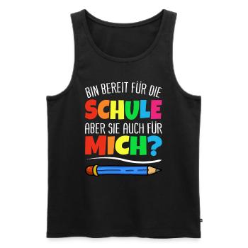 Einschulung Schulkind 2024 Erster Schultag Kinder - Männer Premium Bio Tank Top - Schwarz - Vorne - Michal (187cm)
