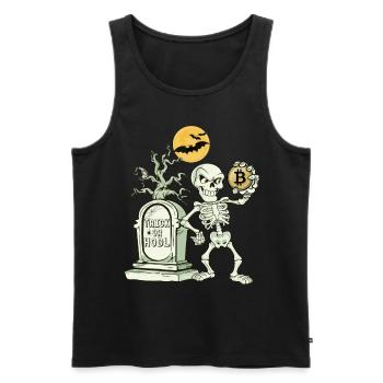 Bitcoin Skelett Halloween - Männer Premium Bio Tank Top - Schwarz - Vorne - AI Model Male 178 light (178cm)