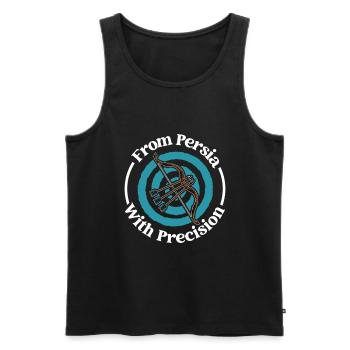 Persische Präzision - persischer Bogen - Männer Premium Bio Tank Top - Schwarz - Vorne - AI Model Male 178 light (178cm)
