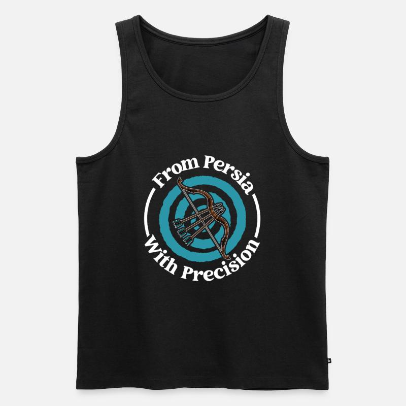 Persische Präzision - persischer Bogen - Männer Premium Bio Tank Top - Schwarz