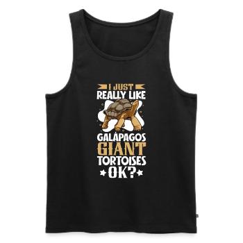 J’adore ma tortue géante des Galapagos - Débardeur bio Premium Homme - noir - Devant - Michal (187cm)