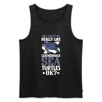 J’adore ma tortue luth - Débardeur bio Premium Homme - noir - Devant - AI Model Male 178 light (178cm)