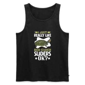 I love my red-eared turtle - Men's Premium Organic Tank Top - black - Front - AI Model Male 178 light (178cm)
