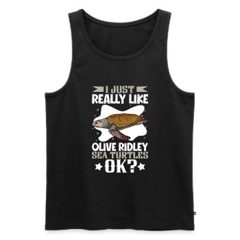 Ich liebe meine Pazifische Ridley-Schildkröte - Männer Premium Bio Tank Top - Schwarz - Vorne - AI Model Male 178 light (178cm)