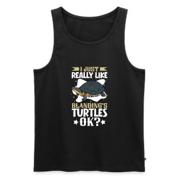 J’adore ma tortue d’étang - Débardeur bio Premium Homme - noir - Devant - Michal (187cm)